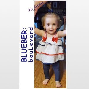 Kid Girl Size 18 Months Red White & Blue Tank Top
